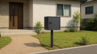 東海市の戸建て外構に施工された宅配ボックスのイメージ