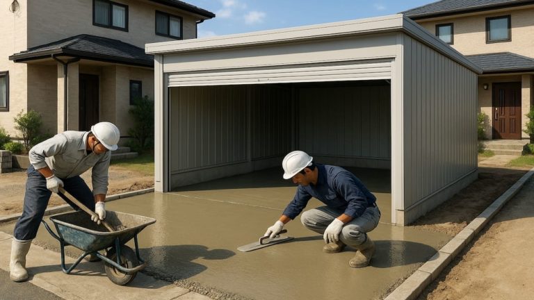 東海市の住宅に施工された車庫ガレージのイメージ