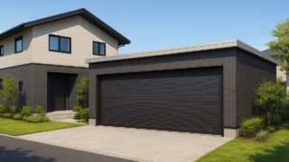 【所沢市】車庫ガレージの費用はいくら?|契約~完成までの体験記 所沢市の住宅に施工された車庫ガレージのイメージ