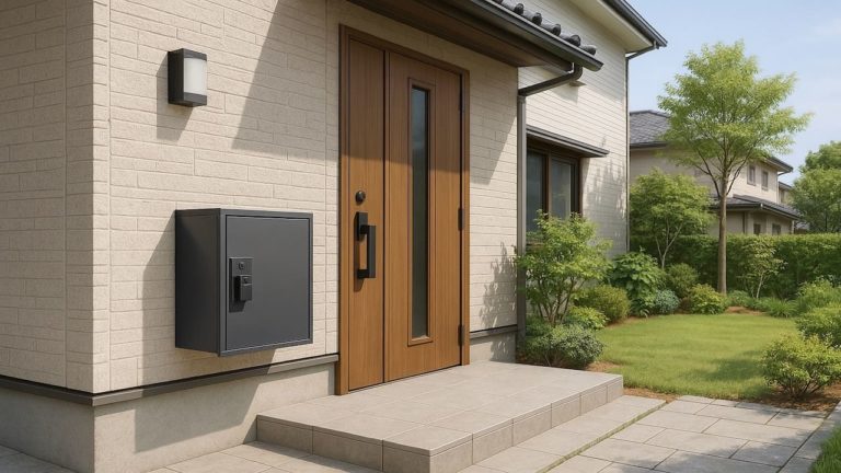 徳島県の戸建て外構に施工された宅配ボックスのイメージ
