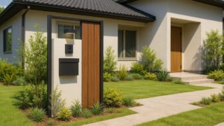 徳島県の戸建て外構に施工された門柱のイメージ