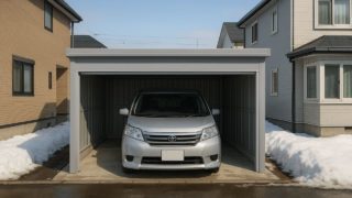 苫小牧市の住宅に施工された車庫ガレージのイメージ