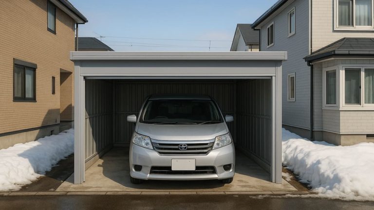 苫小牧市の住宅に施工された車庫ガレージのイメージ