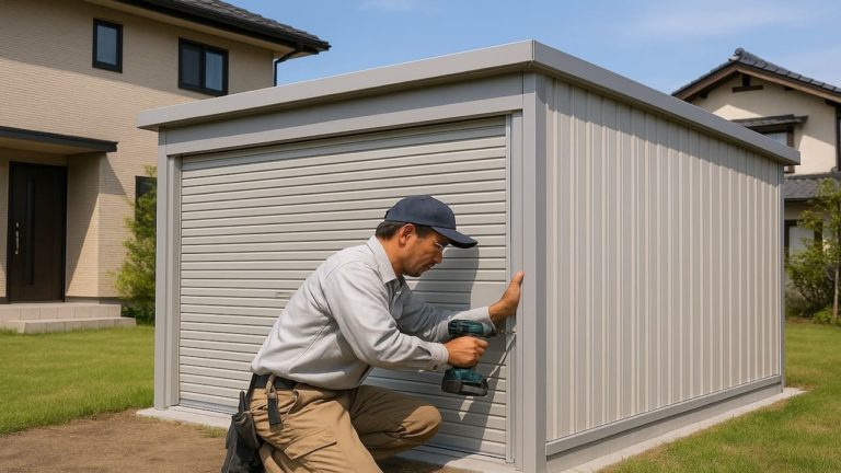 富田林市の住宅に施工された車庫ガレージのイメージ