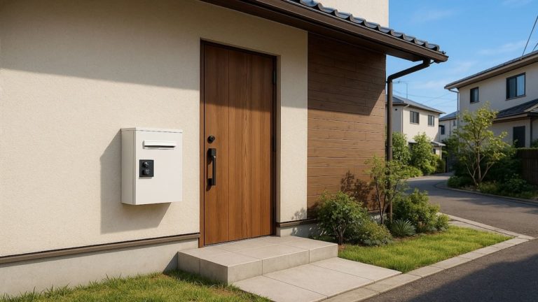 取手市の戸建て外構に施工された宅配ボックスのイメージ