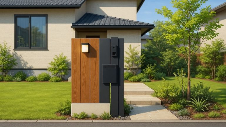 取手市の戸建て外構に施工された門柱のイメージ