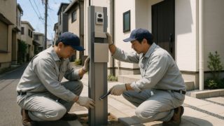 豊島区の戸建て外構に施工された門柱のイメージ