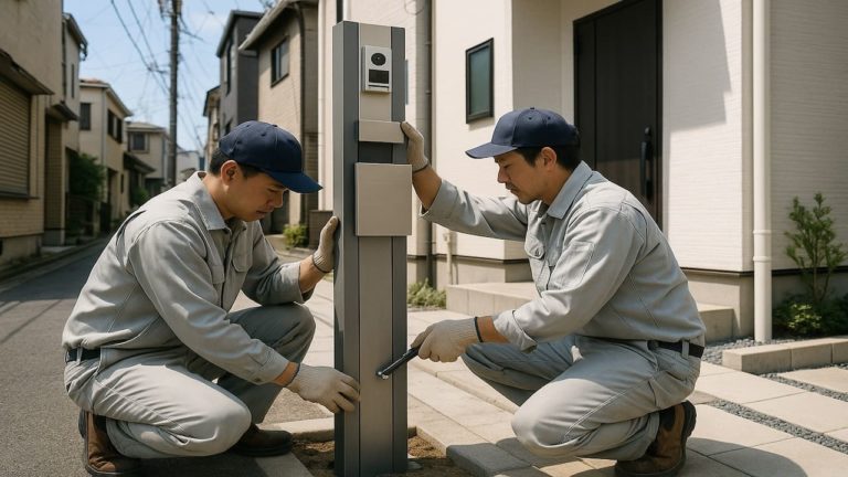 豊島区の戸建て外構に施工された門柱のイメージ