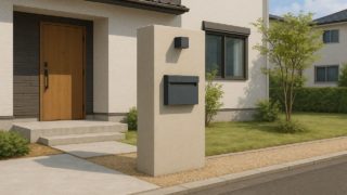 富山県の戸建て外構に施工された門柱のイメージ