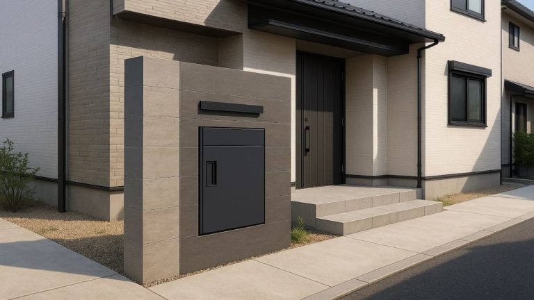豊中市の戸建て外構に施工された宅配ボックスのイメージ