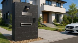 豊田市の戸建て外構に施工された門柱のイメージ