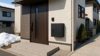 土浦市の戸建て外構に施工された宅配ボックスのイメージ