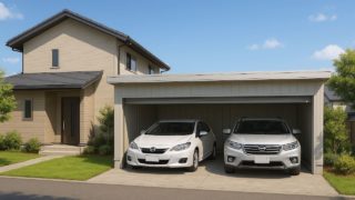 土浦市の住宅に施工された車庫ガレージのイメージ
