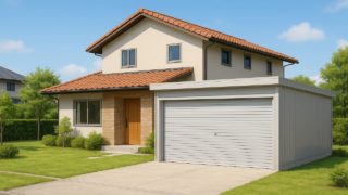 つくば市の住宅に施工された車庫ガレージのイメージ