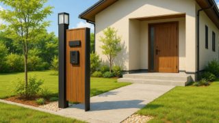 【宇部市】門柱の価格相場|高さとバランスで失敗しない方法 宇部市の戸建て外構に施工された門柱のイメージ