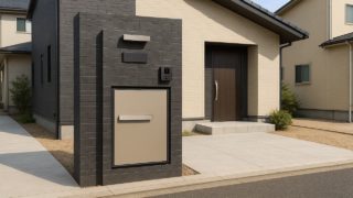 宇治市の戸建て外構に施工された宅配ボックスのイメージ