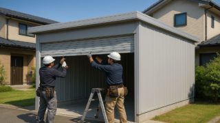 【宇治市】車庫ガレージの費用を抑える|最新トレンドで上品に見せる 宇治市の住宅に施工された車庫ガレージのイメージ