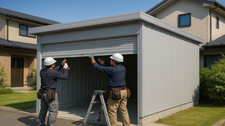 宇治市の住宅に施工された車庫ガレージのイメージ