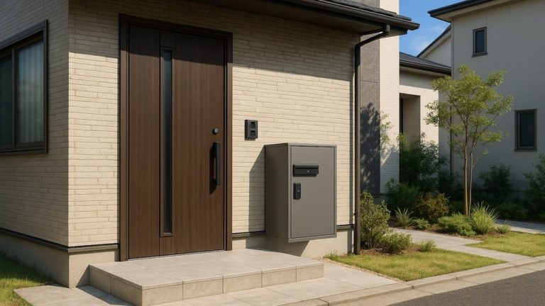宇都宮市の戸建て外構に施工された宅配ボックスのイメージ
