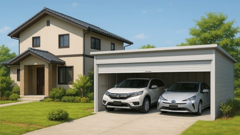 宇都宮市の住宅に施工された車庫ガレージのイメージ