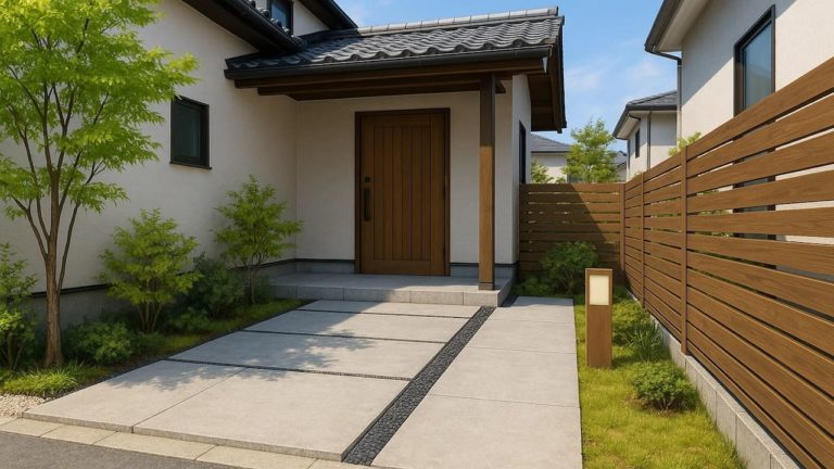 和歌山県の戸建て外構に施工された玄関アプローチのイメージ