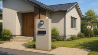 【和歌山県】門柱の見積もり費用|リアルな声から学ぶ注意点 和歌山県の戸建て外構に施工された門柱のイメージ