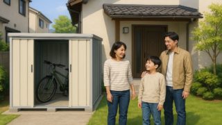 和歌山県の住宅に施工された屋外用物置イメージ