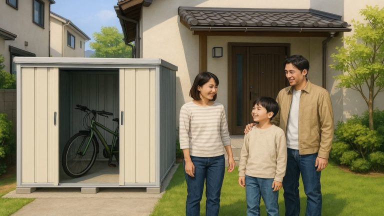 和歌山県の住宅に施工された屋外用物置イメージ