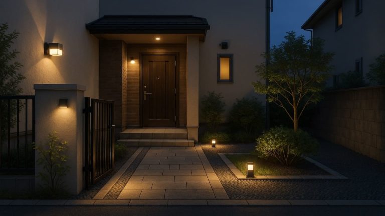 八千代市の戸建て外構に施工された玄関アプローチのイメージ