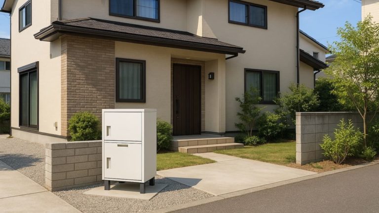 八千代市の戸建て外構に施工された宅配ボックスのイメージ