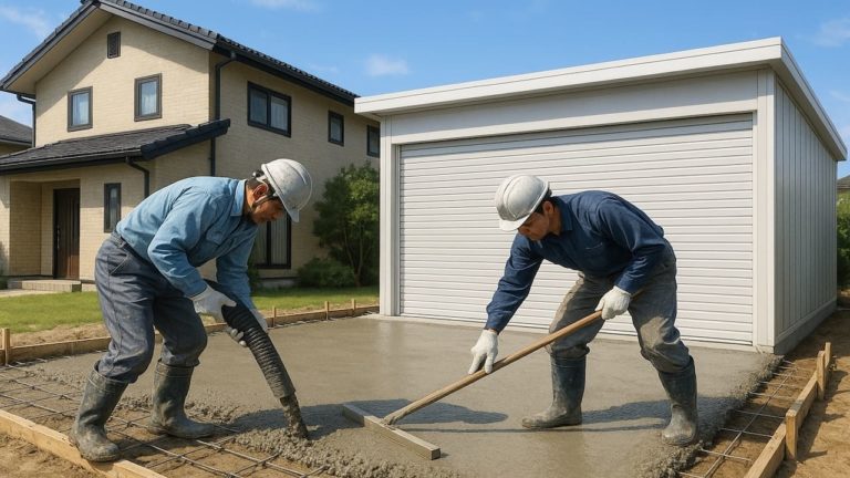 八千代市の住宅に施工された車庫ガレージのイメージ