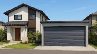 【焼津市】車庫ガレージの費用と騒音対策|安くできる近隣トラブル回避 焼津市の住宅に施工された車庫ガレージのイメージ