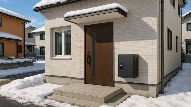 山形県の戸建て外構に施工された宅配ボックスのイメージ