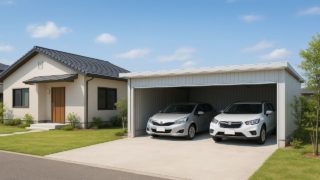 山口県の住宅に施工された車庫ガレージのイメージ