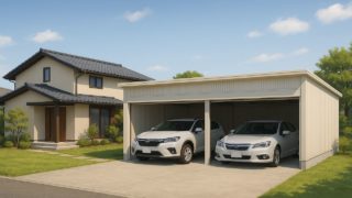山梨県の住宅に施工された車庫ガレージのイメージ