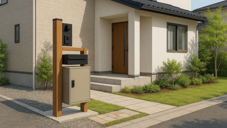 大和市の戸建て外構に施工された宅配ボックスのイメージ