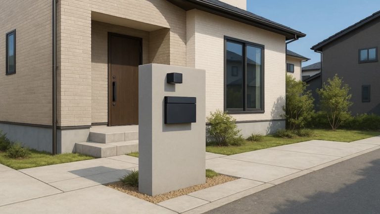 大和市の戸建て外構に施工された門柱のイメージ