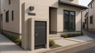 八尾市の戸建て外構に施工された宅配ボックスのイメージ