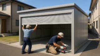 八尾市の住宅に施工された車庫ガレージのイメージ