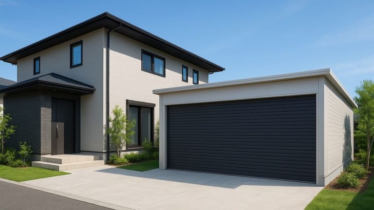 八代市の住宅に施工された車庫ガレージのイメージ