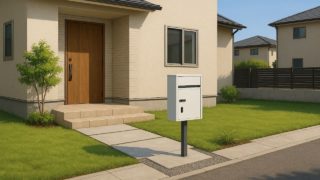 【四日市市】宅配ボックスの費用感|メンテコストまで見た賢い選択 四日市市の戸建て外構に施工された宅配ボックスのイメージ