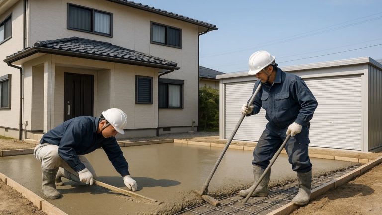 四日市市の住宅に施工された車庫ガレージのイメージ