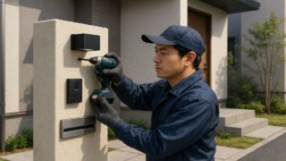 【横浜市】門柱の費用相場|家の印象を変える外構工事 横浜市の戸建て外構に施工された門柱のイメージ