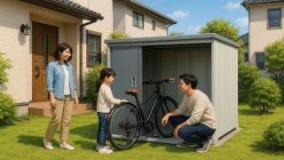 【米子市】物置の工事費込み価格|実際にかかる総額を整理 米子市の住宅に施工された屋外用物置イメージ