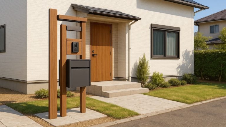 座間市の戸建て外構に施工された宅配ボックスのイメージ