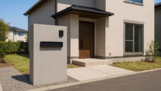 座間市の戸建て外構に施工された門柱のイメージ
