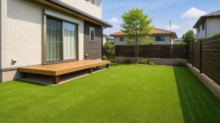 我孫子市の戸建て外構に施工された人工芝のイメージ