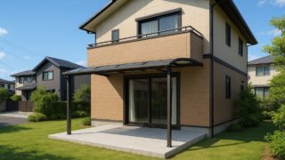 我孫子市の戸建て外構に施工されたテラス屋根のイメージ