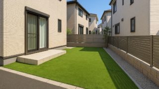 足立区の戸建て外構に施工された人工芝のイメージ
