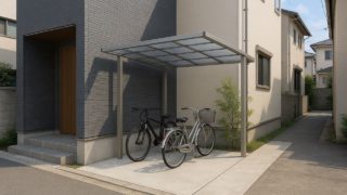 足立区の戸建て外構に施工された自転車置き場のイメージ